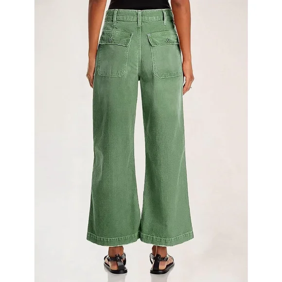 Flamingals Straight Wide Leg Jeans for Women Mid Waisted Casual Raw Hem Denim - Picture 4 of 6